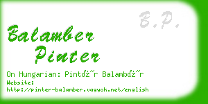 balamber pinter business card